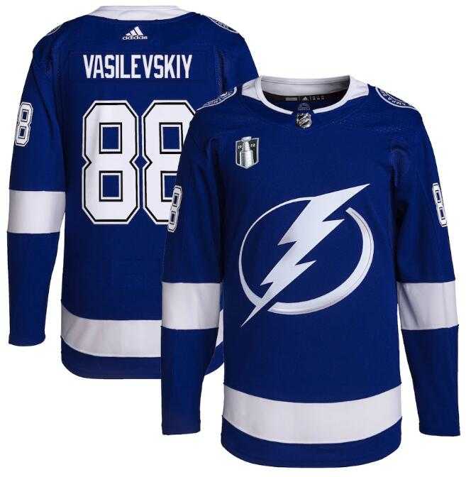 Lightning 88 Andrei Vasilevskiy Blue 2022 Stanley Cup Final Patch Adidas Jersey,We sell and wholesale Lightning 88 Andrei Vasilevskiy Blue 2022 Stanley Cup Final Patch Adidas Jersey on line form chian!